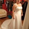 Deanna before - Long white wedding gown front